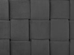 Beliani Zamatová posteľ 140 x 200 cm čierna LIMOUX
