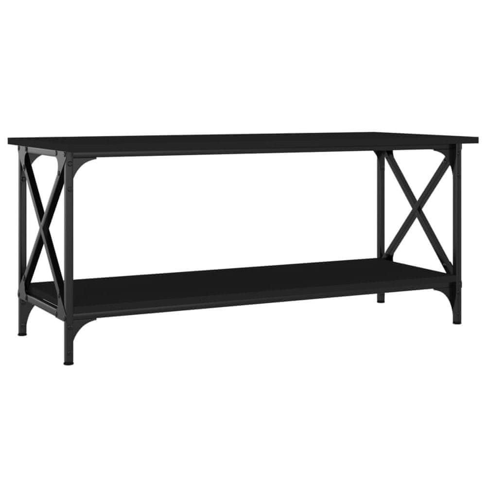 Vidaxl Konferenčný stolík čierny 100x45x45cm spracované drevo a železo