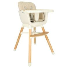 KIK KX4515 Detská jedálenská stolička s podnožkou béžová