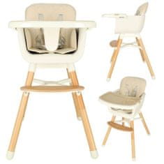 KIK KX4515 Detská jedálenská stolička s podnožkou béžová