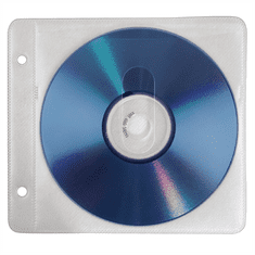 HAMA obal na 2 CD/DVD, pre krúžkové zakladače, biely, balenie 50 ks (cena za balenie)