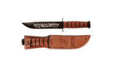 KA-BAR® KB-9169 U.S.M.C. OEF Afghanistan pamätný vojenský nôž 17,8 cm, čierna, koža, kožené puzdro