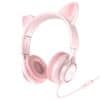 Hoco W36 slúchadlá s mačacími ušami 3.5mm mini jack, ružové