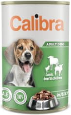 Calibra Dog konz.jahňacie+hovädzie+kurča v želé 1240 g