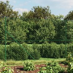 Vidaxl Drôtený plot s kotviacimi hrotmi, zelený 1,8x10 m