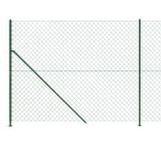 Vidaxl Drôtený plot s prírubou zelený 1,4x25 m