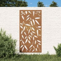Petromila vidaXL Záhradná dekorácia 105x55 cm, cortenová oceľ, bambusové listy