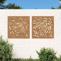 Petromila vidaXL Záhradné dekorácie 2 ks 55x55 cm, cortenová oceľ, ruža