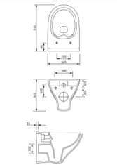 Tece Mexen FENIX - Sadrokartónový modul na závesné WC, Slim rám 8 cm - 60100