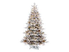 LAALU Vianočný stromček umelý zasnežený DELUXE jedľa Anita 150 cm so SMART LED OSVETLENÍM so stojanom