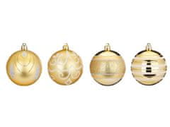 LAALU Sada vianočných ozdôb 4 ks: ozdoby s dekorom zlaté matné / lesklé 8 cm