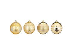 LAALU Sada vianočných ozdôb 4 ks: ozdoby s dekorom zlaté matné / lesklé 8 cm