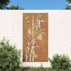 Petromila vidaXL Záhradná dekorácia 105x55 cm kortenová oceľ dizajn bambusu
