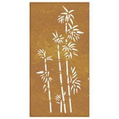 Petromila vidaXL Záhradná dekorácia 105x55 cm kortenová oceľ dizajn bambusu