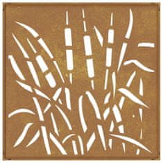 Vidaxl Záhradná dekorácia 55x55cm kortenová oceľ dizajn trávy