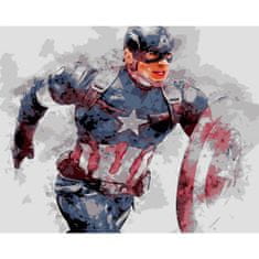 PIPPER. Maľovanie podľa čísiel "Kapitán Amerika" 50x40 cm, plátno vypnuté na ráme