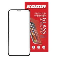 KOMA Tvrdené sklo Full Cover pre iPhone XR / 11, 3D zaoblenie, tvrdosť 9H