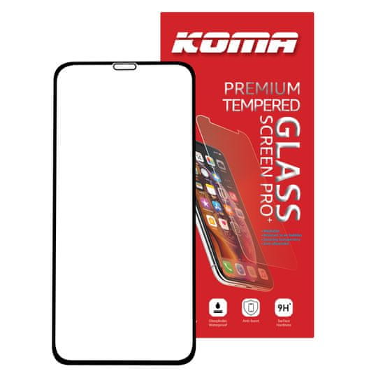 KOMA Tvrdené sklo Full Cover pre iPhone 11 Pro Max / XS Max, 3D zaoblenie, tvrdosť 9H
