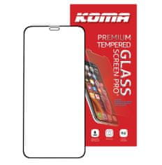 KOMA Tvrdené sklo Full Cover pre iPhone 12 Mini, zaoblenie 3D, tvrdosť 9H