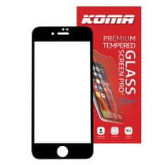 KOMA Tvrdené sklo Full Cover pre iPhone 7/8/SE 2020, 3D zaoblenie, tvrdosť 9H
