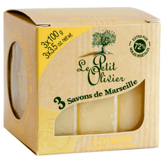 Le Petit Olivier LE PETIT OLIVIER Marseillské mydlo 3x100 g - Glycerín