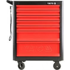 YATO Mobilná dielenská skriňa 7 zásuviek čierna/červená