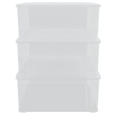 Vidaxl Plastové úložné boxy 3 ks 25 l stohovateľné
