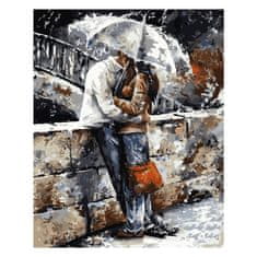 PIPPER. Maľovanie podľa čísiel "Zamilovaný pár s dáždnikom 2" 50x40 cm, plátno vypnuté na ráme