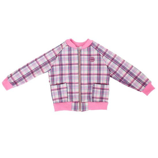 MOONRISE Fashion Detská softshell bomber bunda - check pink