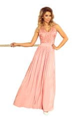 Numoco Dámske spoločenské šaty Lea pastelová ružová XL