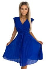 Numoco Dámske kvetované šaty Polina kráľovsky modrá S