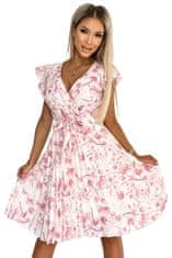 Numoco Dámske kvetované šaty Polina kvetinová ružová XL