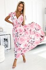Numoco Dámske kvetované šaty Lisa bielo-ružová Universal