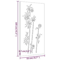 Vidaxl Záhradná dekorácia 105x55 cm kortenová oceľ dizajn bambusu