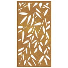 Vidaxl Záhradná dekorácia 105x55 cm, cortenová oceľ, bambusové listy