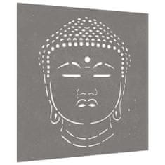 Vidaxl Záhradná dekorácia 55x55 cm, cortenová oceľ, hlava Buddhu