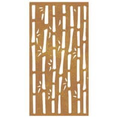Vidaxl Záhradná dekorácia 105x55 cm, cortenová oceľ, bambus