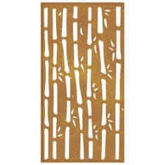 Vidaxl Záhradná dekorácia 105x55 cm, cortenová oceľ, bambus