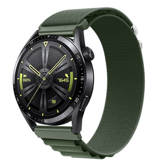BStrap Nylon Loop remienok na Huawei Watch GT3 42mm, green