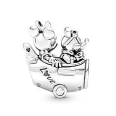 Pandora Hravá strieborná korálka Mickey a Minnie v lietadle 790108C00