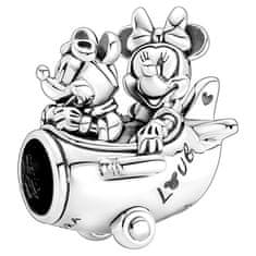 Pandora Hravá strieborná korálka Mickey a Minnie v lietadle 790108C00