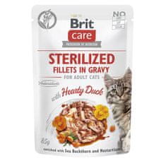 Brit Care Cat vreciek. Fillets Gravy Sterilised with Hearty Duck 85 g