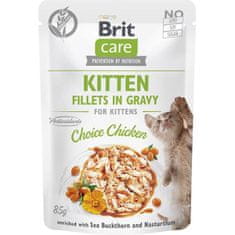 Brit Care Cat vreciek. Fillets Gravy Kitten Choice Chicken 85 g