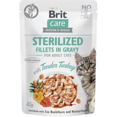 Brit Care Cat vreciek. Fillets Gravy Sterilised with Tender Turkey 85 g