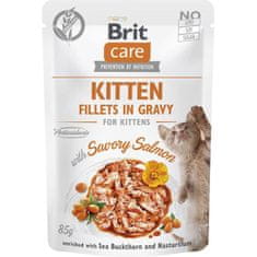 Brit Care Cat vreciek. Fillets Gravy Kitten with Savory Salmon 85 g