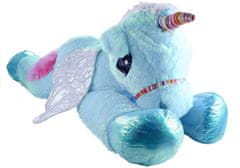 Lean-toys Obrovský modrý kôň jednorožec Maskot 120 cm