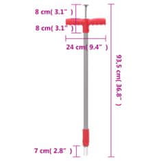 Vidaxl Odstraňovač buriny červený a sivý 93,5 cm práškovaná oceľ