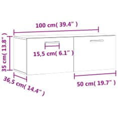 Vidaxl Nástenná skrinka biela 100x36,5x35 cm kompozitné drevo