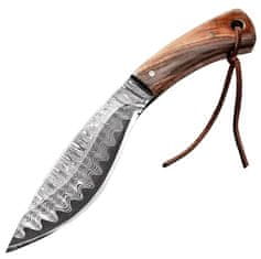 Turistický nôž s ozdobenou čepeľou KUKRI, 19 cm T-352