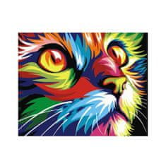 PIPPER. Maľovanie podľa čísiel "Farebná mačka" 50x40 cm, plátno vypnuté na ráme